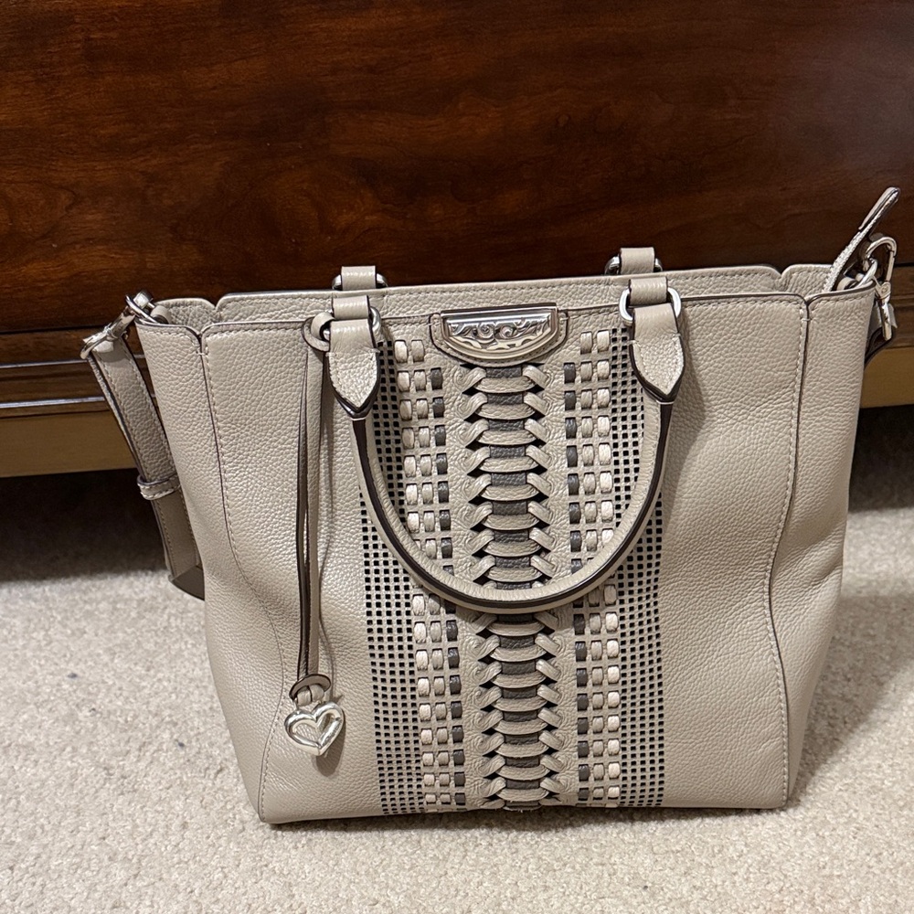 Brighton Taupe Woven Detail Tote